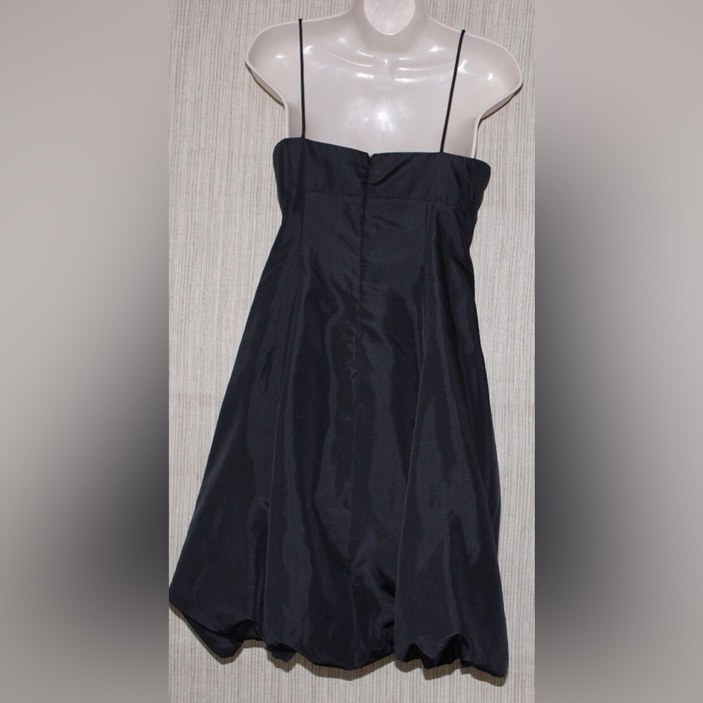 PROM Bubble Skirt Black & Gold Sweetheart Satin-Bow Cocktail Dress - Picture 2 of 13